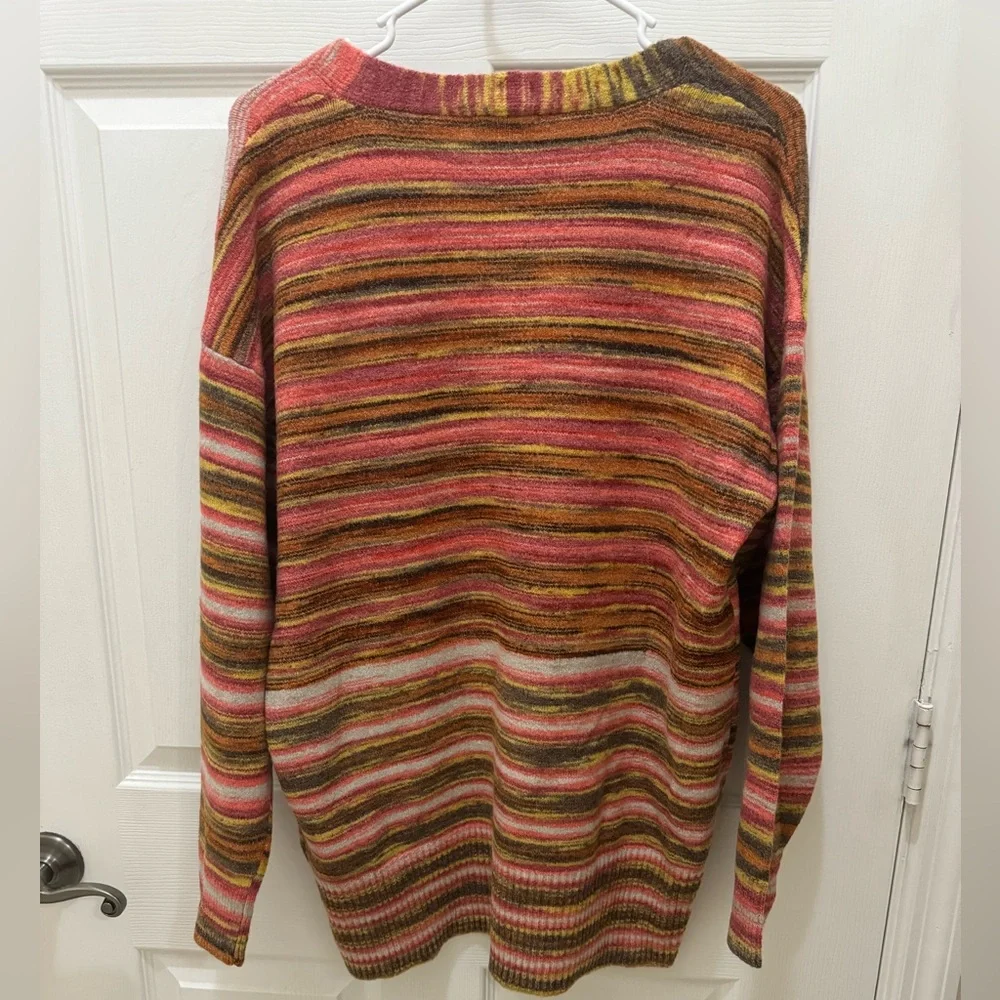 NWT DEX Sunset stripped cardigan size S super soft